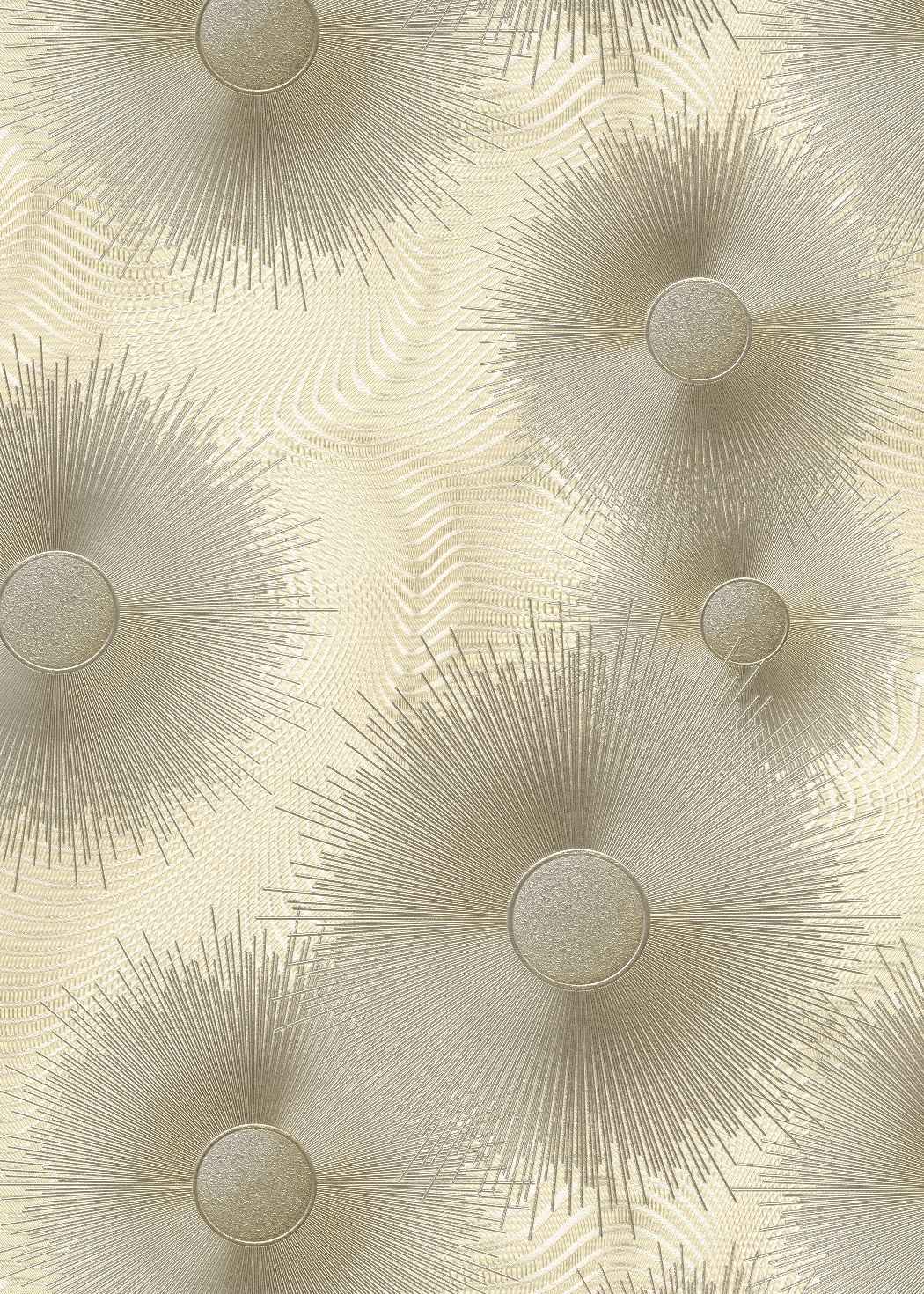 Tapetes ar apļiem un ģeometrisku rakstu zeltā krasā - 3706336 Erismann