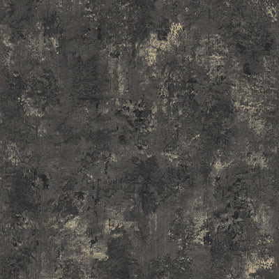 Tapetes ar apmetuma izskatu un faktūru melnā krāsā, 1366212 AS Creation