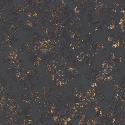 Wallpaper with Baroque ornament in black and gold, 1332564 AS Creation