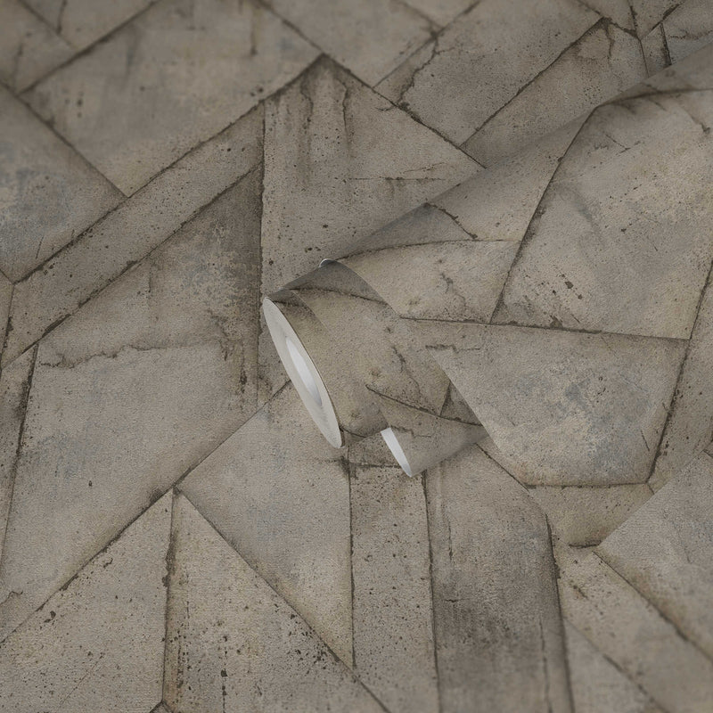 Tapetes ar betona imitāciju brūnos toņos, 1341106 AS Creation