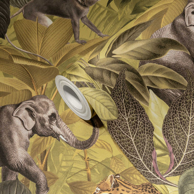 Tapetes ar dzīvniekiem džungļos, bērnu motīvs - brūna, zaļa, 1364252 AS Creation