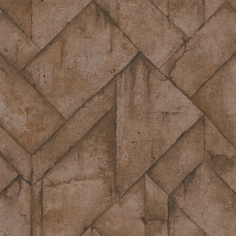 Tapetes ar ģeometrisko dizainu brūnā krāsā, 1341103 AS Creation