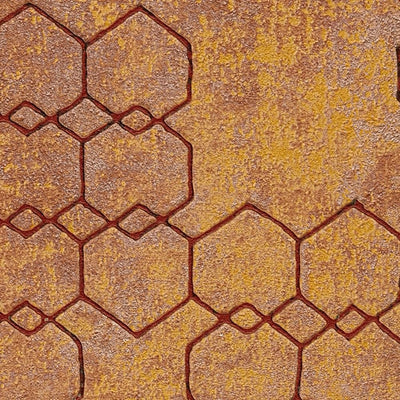 Tapetes ar ģeometrisku rakstu industriālā stilā - vara krāsā 1332743