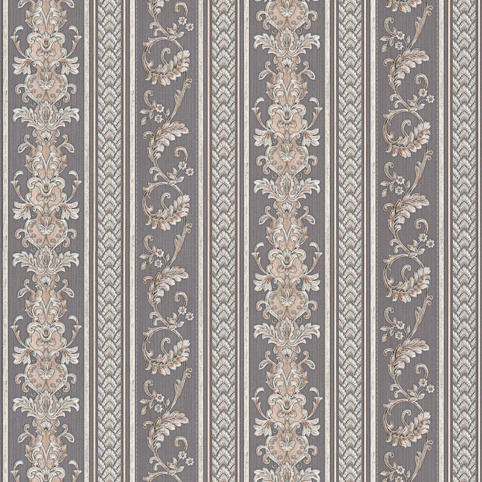 Tapetes ar klasisku rakstu un svītrainu dizainu, 335475 AS Creation