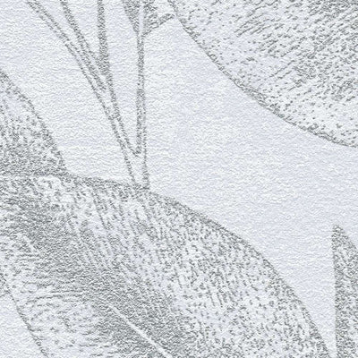 Tapetes ar lapām pelēkā krāsā un metāliska spīduma efektu Tapetenshop.lv