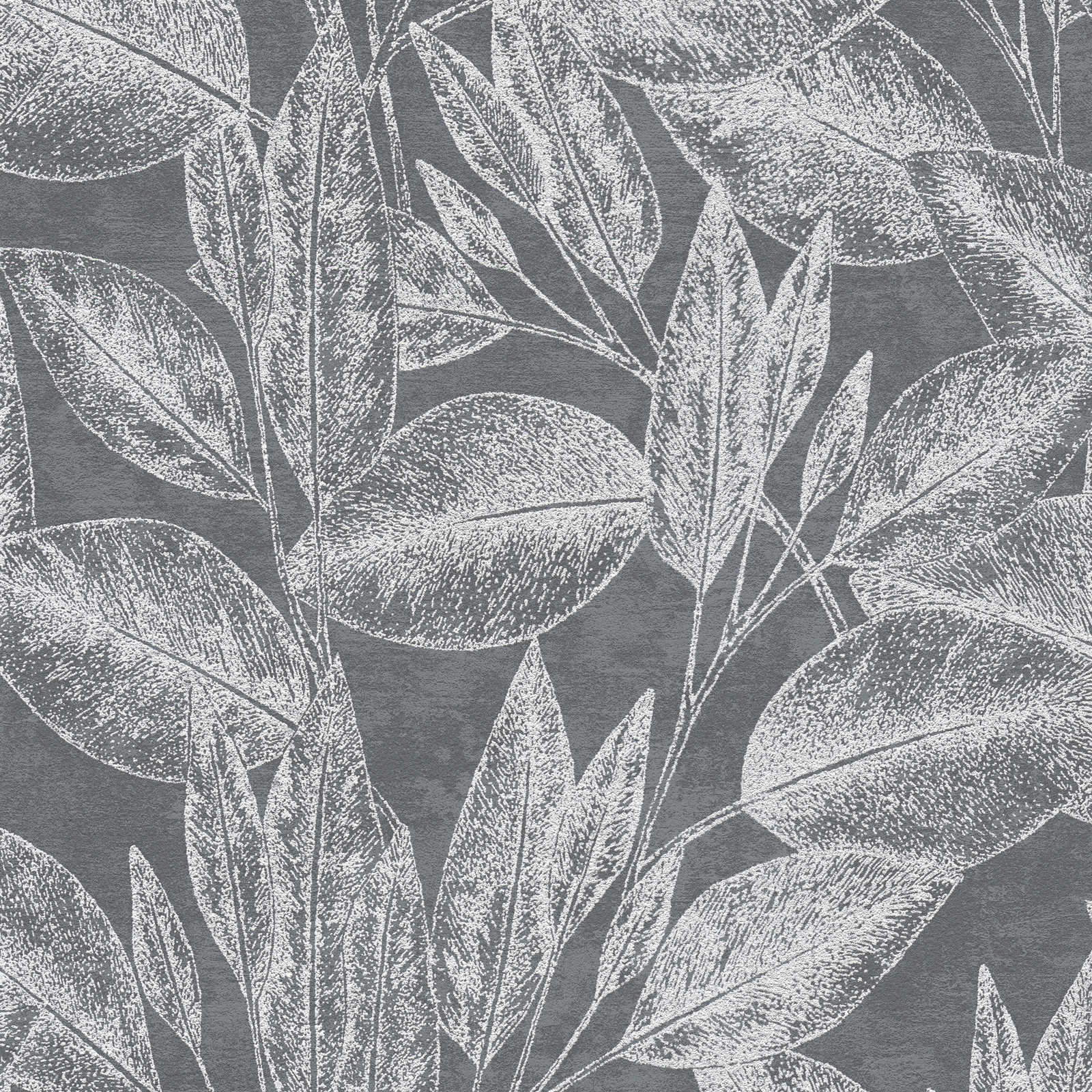 Lētas tapetes ar lapām dabas stilā, melnā krāsā AS 378364 AS Creation