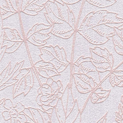 Tapetes ar lina tekstūru rozā krāsā AS 378343 Tapetenshop.lv
