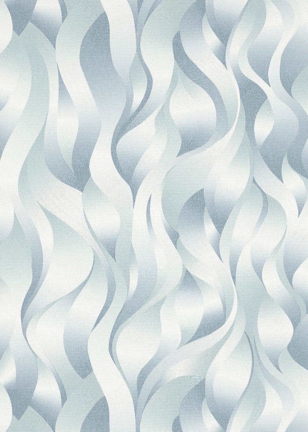 Tapetes ar līnijām metāliskos toņos, tirkīzā krāsā - 3711002 Erismann