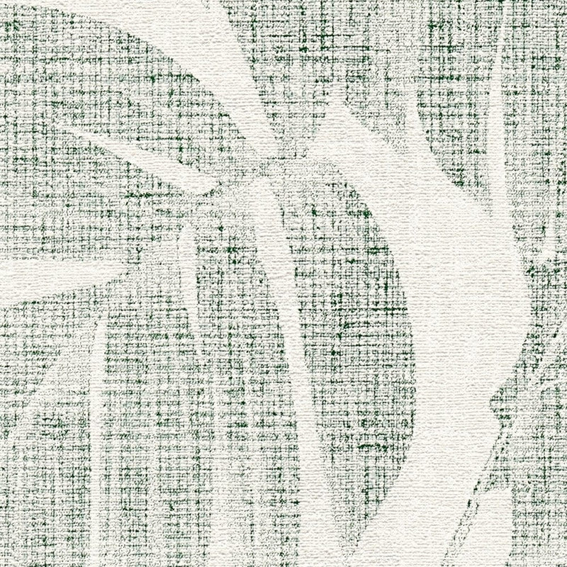 Tapetes ar linu izskatu, Boho džungļu motīvi - balta, zaļa AS Creation