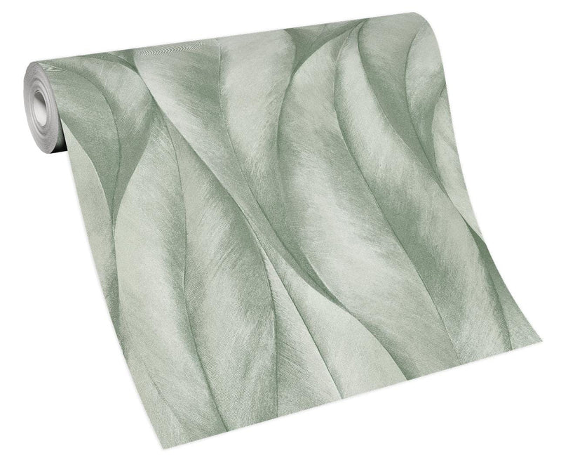 Tapetes ar maigi savijušām lapām zaļā krāsā, 3676027 Erismann