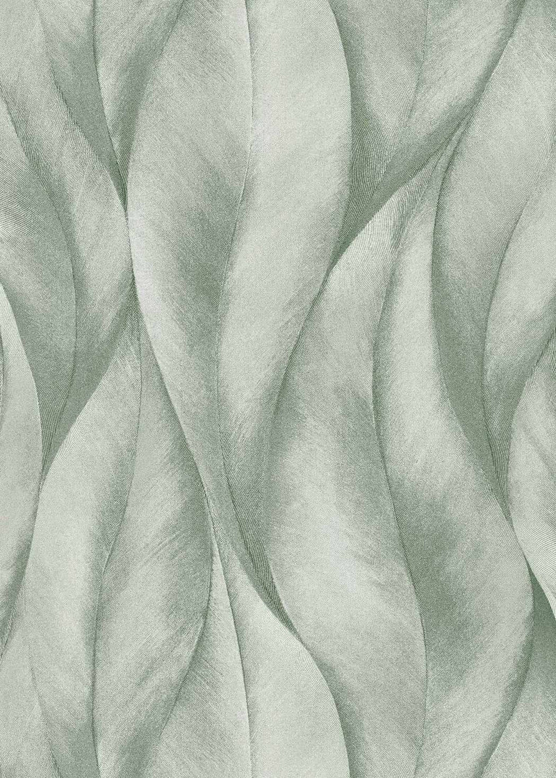Tapetes ar maigi savijušām lapām zaļā krāsā, 3676027 Erismann