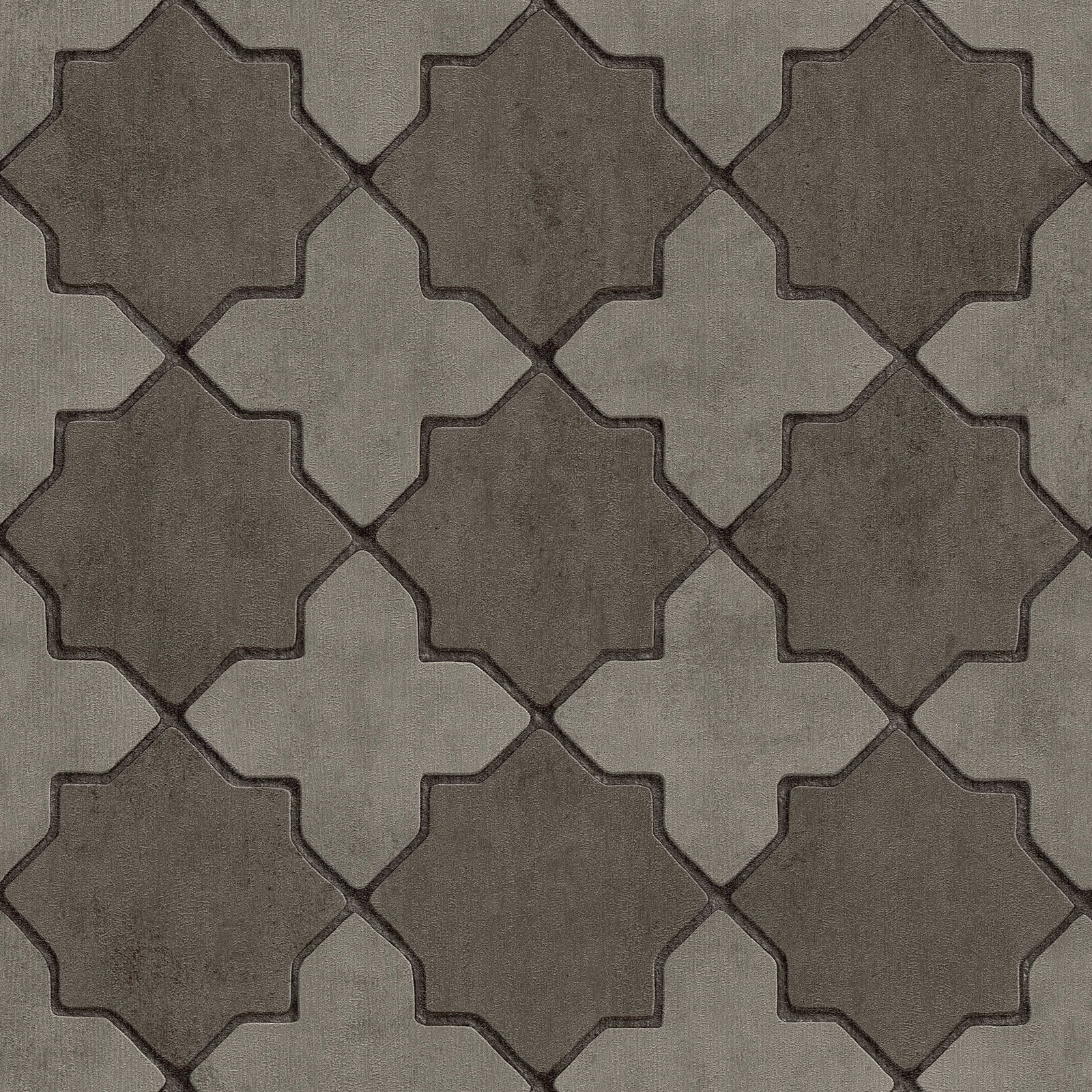 Tapetes ar Marokas mozaīkas rakstu pelēkos toņos AS 374213 AS Creation