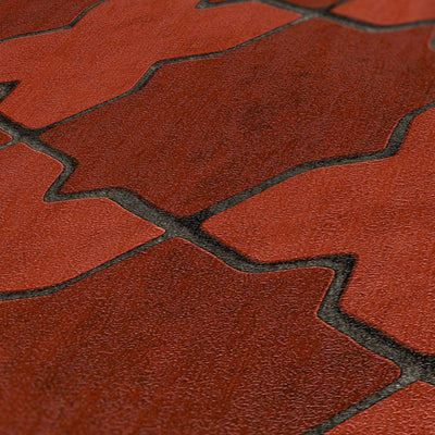 Tapetes ar marokas stila ornamentu sarkanā krāsā AS 374211 AS Creation