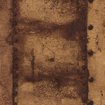 Tapetes ar metāla imitāciju un kniedēm brūnā krāsā, 1341131 AS Creation
