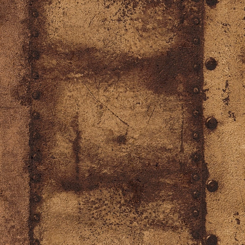 Tapetes ar metāla imitāciju un kniedēm brūnā krāsā, 1341131 AS Creation
