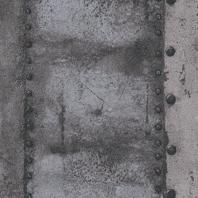 Tapetes ar metāla imitāciju un kniedēm melnā krāsā, 1341132 AS Creation