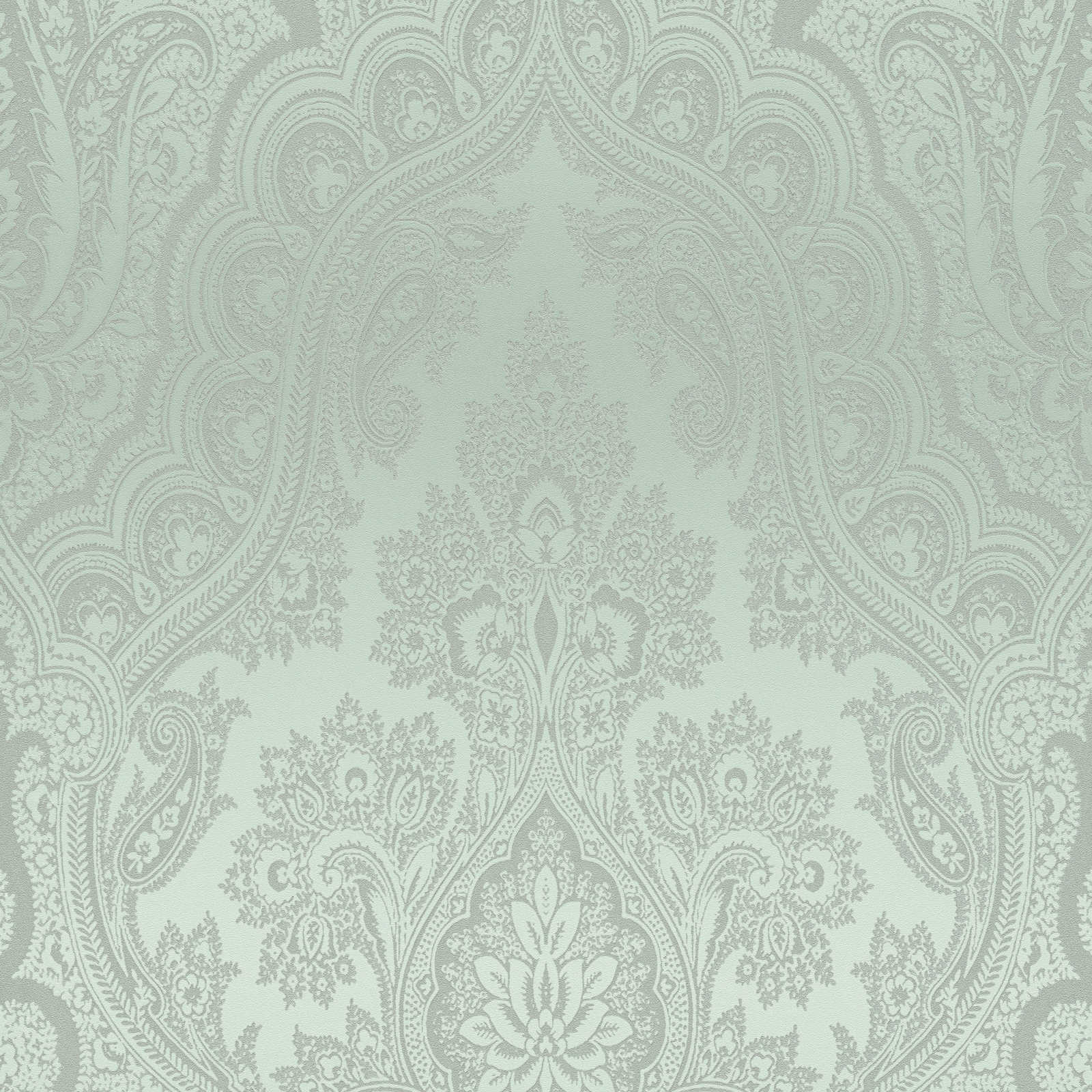 Tapetes ar ornamentu boho stilā zaļā krāsā -1364011 AS Creation