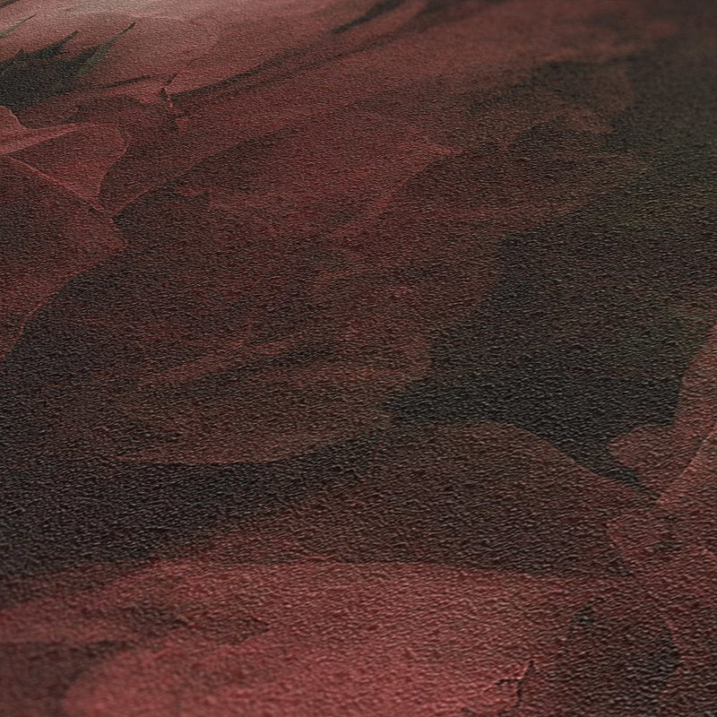 Tapetes ar peonijam vintažā stilā, sarkanā krāsā AS 373924 AS Creation
