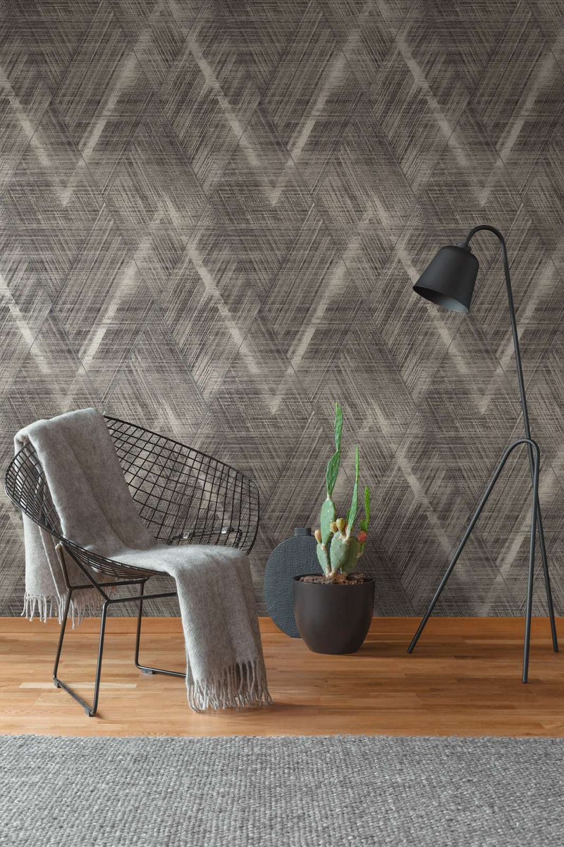Wallpaper with diamond pattern and textile imitation, 1366221 AS Creation
