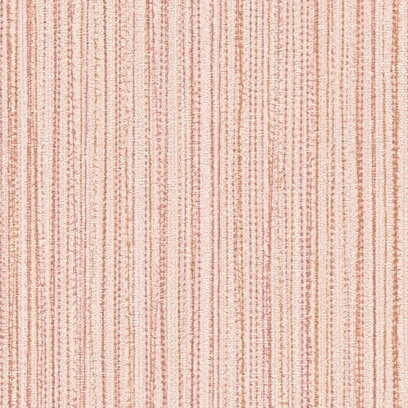 Tapetes ar tekstildizainu un līnijveida efektu rozā toņos, 1366151 AS Creation