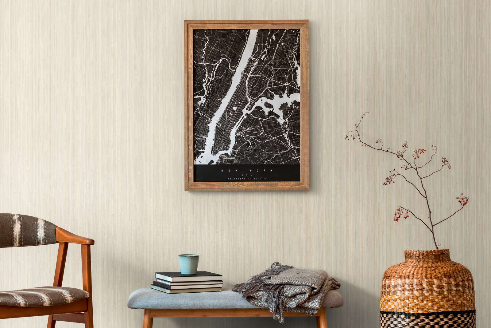 Vienkrāsainas tapetes AS Creation dzeltenā krāsā AS 388198 AS Creation