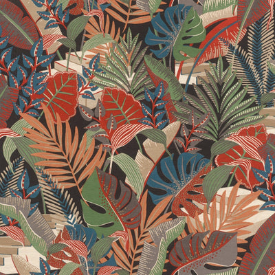 Tapetes ar tropiskam lapām (daudzkrāsainas), RASCH 2477303 RASCH