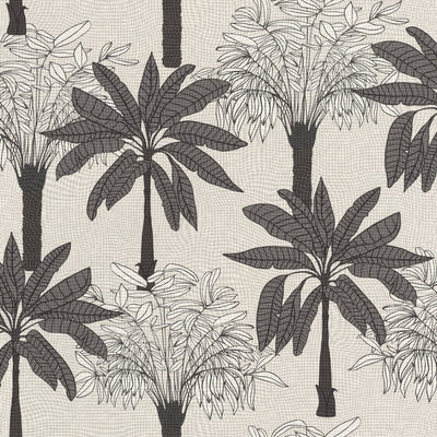 Tapetes ar tropiskām palmām pelēkos toņos, RASCH 2032312 RASCH