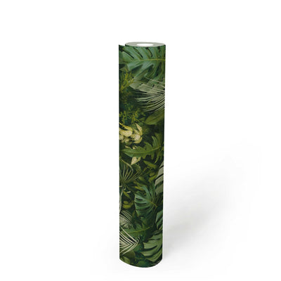 Tapetes ar tropisko mežu, reālistisks raksts, krāsu akcenti - dabiska zaļa 1330102