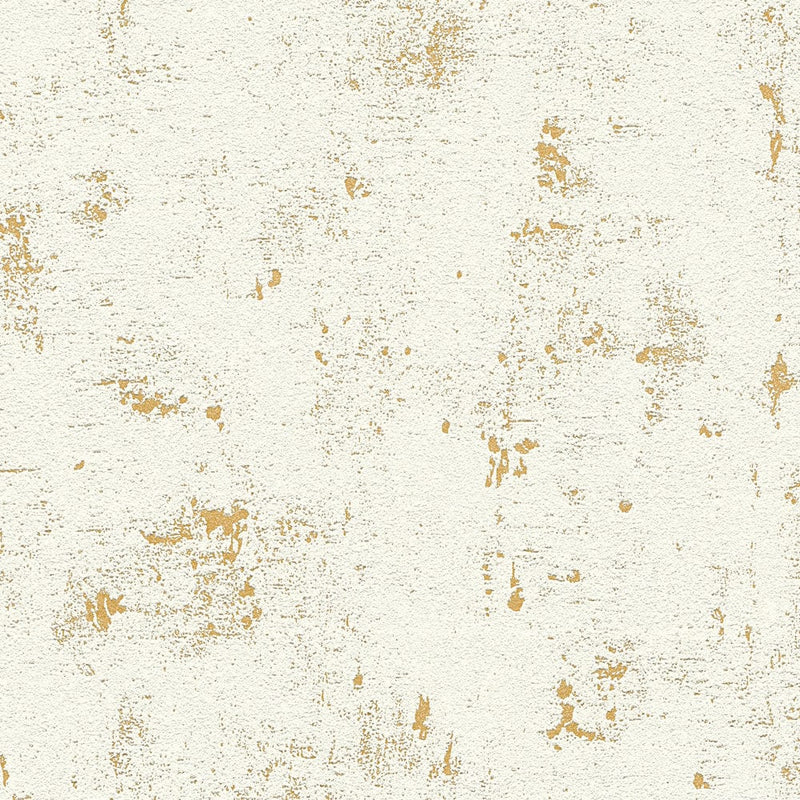 Tapetes ar used look efektu krēmā un zelta krāsā, 702567 AS Creation