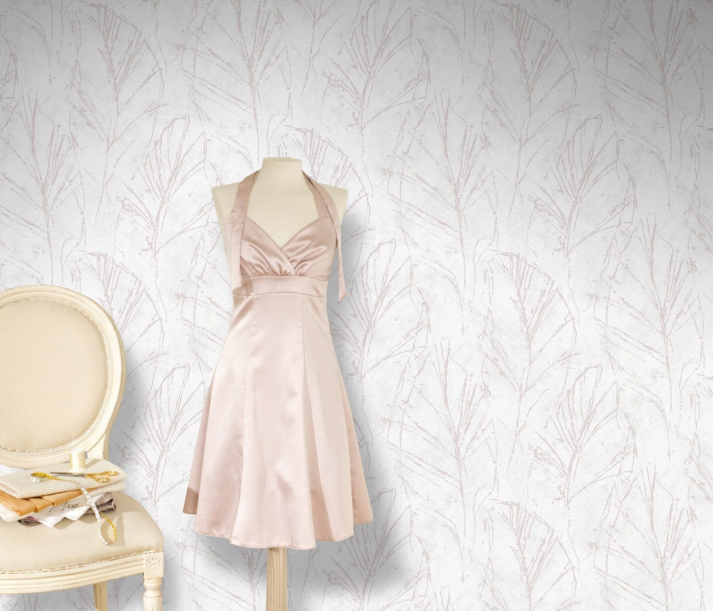 Tapetes ar vieglu dabas dizainu, pelēkā un rozā krāsā - 3737651 Erismann