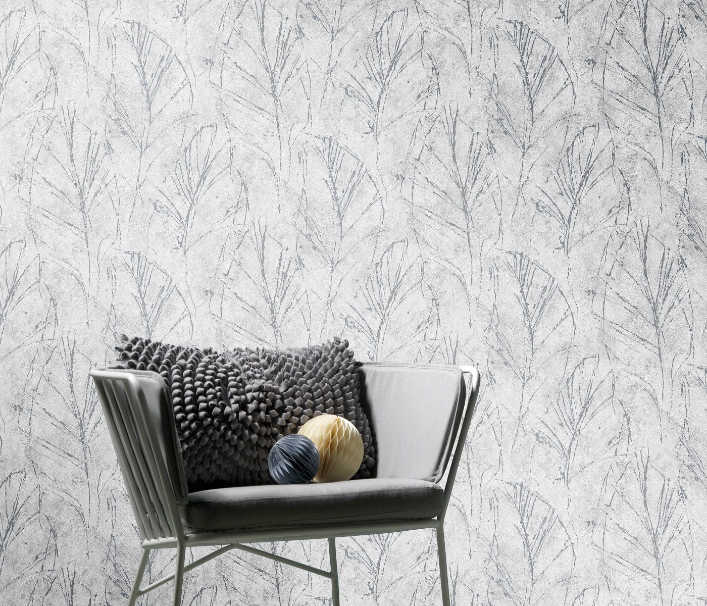 Tapetes ar vieglu dabas dizainu, tumši pelēkā krāsā - 3737656 Erismann