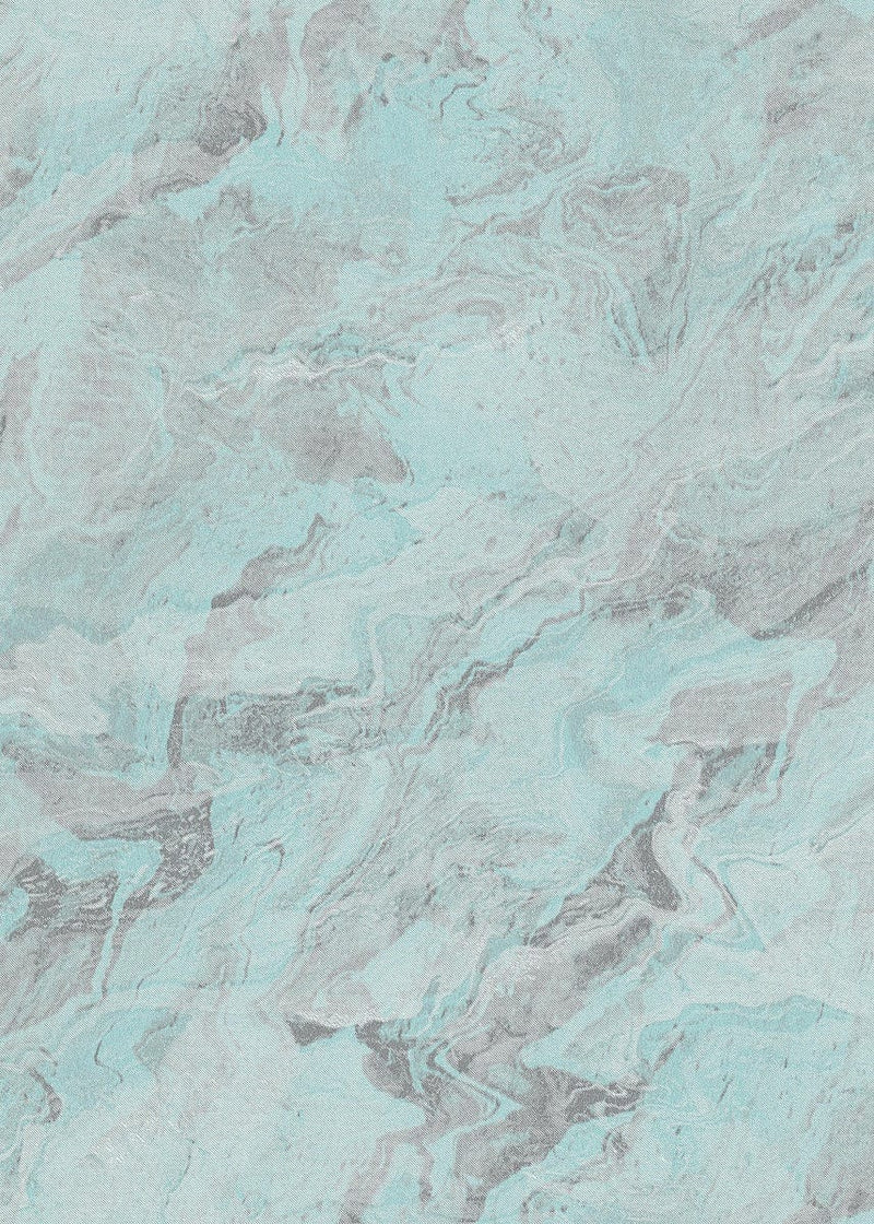 Tapetes ar viļnotu marmora rakstu tirkīzā krāsā, 3737212 Erismann