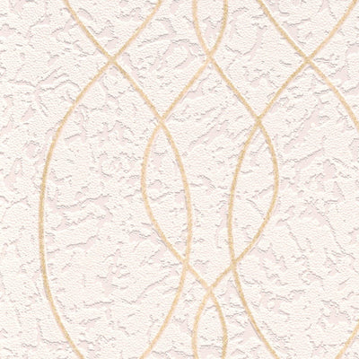 Tapetes ar viļņotu rakstu un ziediem rozā toņos ar spīdumiem, 1023514 Erismann