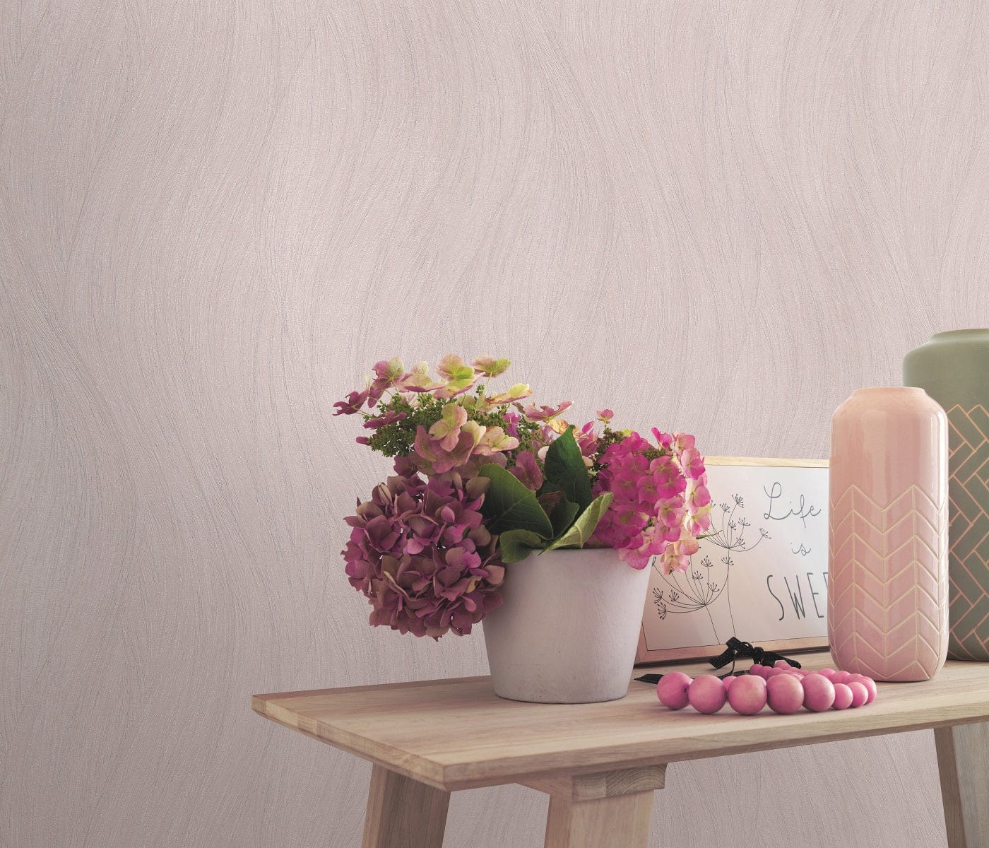 Tapetes ar viļņveida dizainu, rozā krāsā - ERISMANN 3737031 Erismann