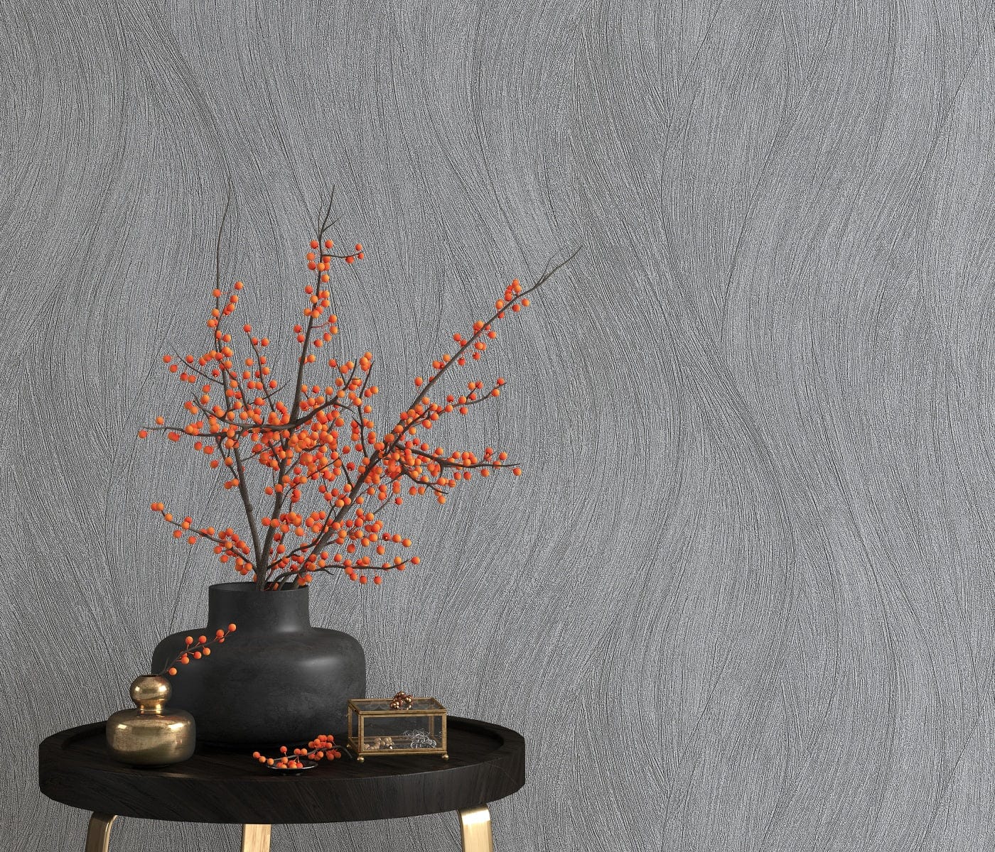 Tapetes ar viļņveida dizainu, tumši pelēkā krāsā - ERISMANN 3737103 Erismann