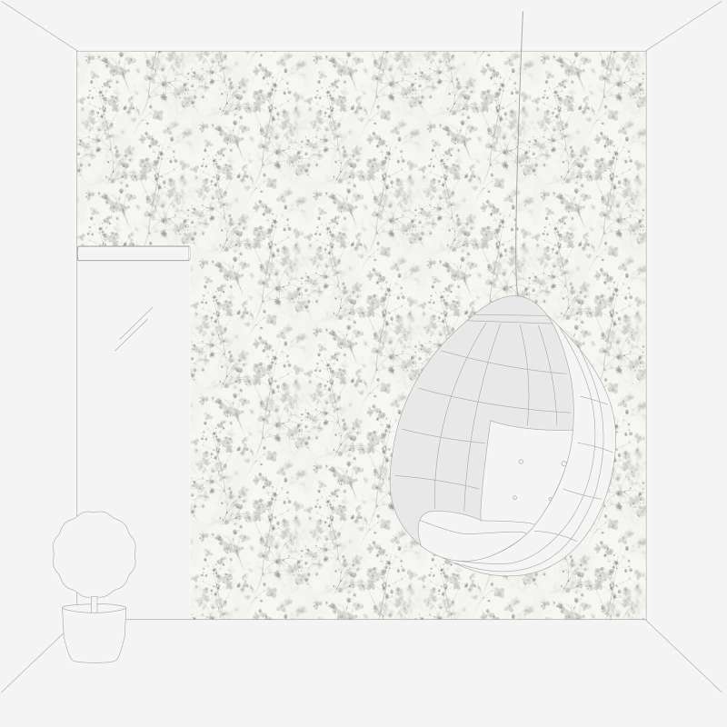 Tapetes ar ziediem Cottage Core dizains - pelēkos toņos, 1364277 AS Creation
