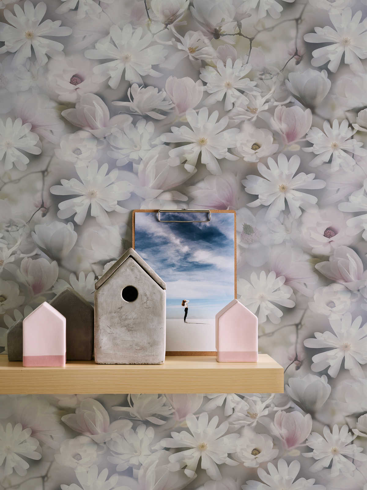 Ar ziedu rakstu tapetes AS Creation pelēkā krāsā AS 387223 AS Creation