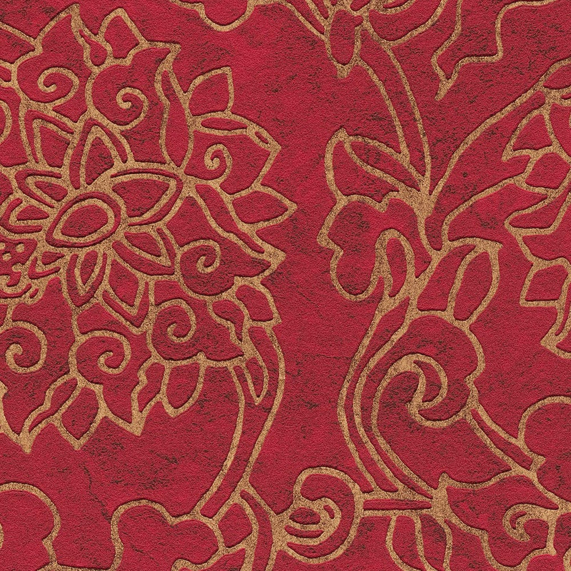 Tapetes ar ziedu ornamentu Austrumu stilā ar zelta akcentiem 1333655