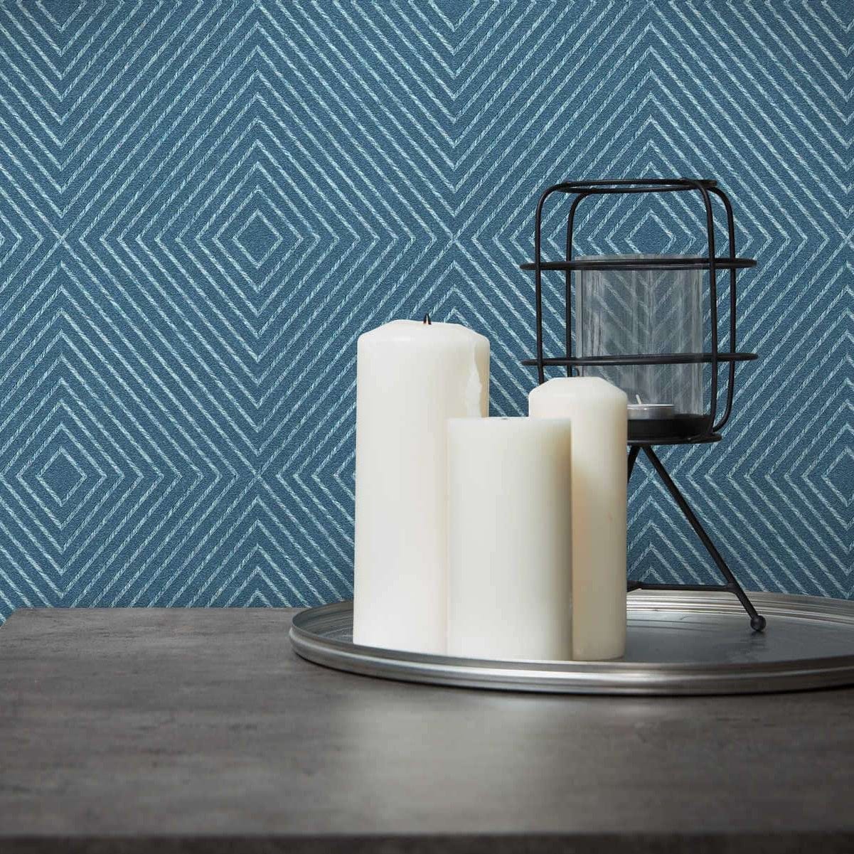 Tapetes ar grafiskau dizainu, skandināvu stils - zilas AS 369264 AS Creation