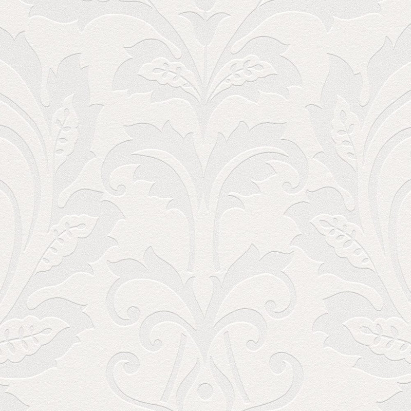 Tapetes Baroka stilā baltā krāsā, raksts glancēts, fons matēts, 762720 AS Creation
