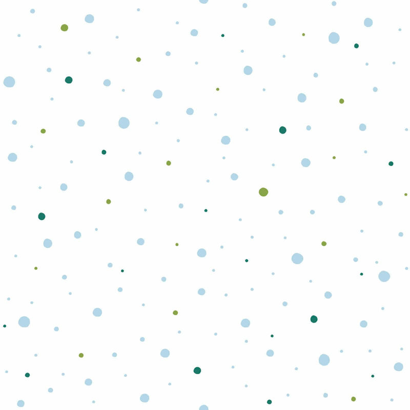 Tapetes bērnu istabai ar punktiem - zila, balta, zaļa krāsa, 1350351, Bez PVC AS Creation