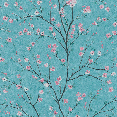 Tapetes - Japānas ķiršu ziedi zilos toņos, 1344363 AS Creation