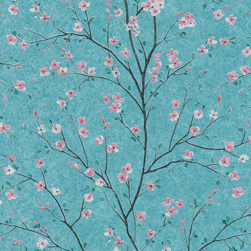 Tapetes - Japānas ķiršu ziedi zilos toņos, 1344363 AS Creation
