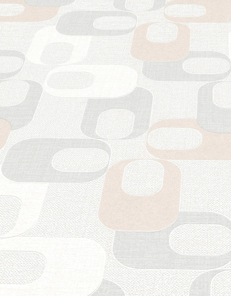 Tapetes retro stilā ar grafisku rakstu pelēkā un krēmkrāsā, 1022531 Erismann