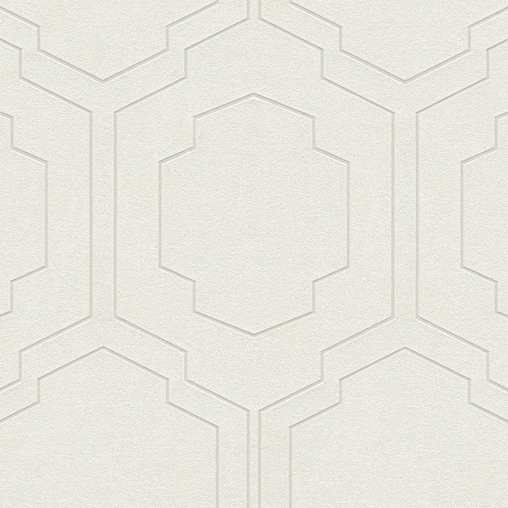Tapetes retro stilā ar simetrisku rakstu - krēmkrāsainas, 374791 AS Creation