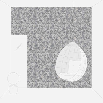 Tapetes sudraba krāsā ar lapas dizainu un struktūras efektu, 1366332 AS Creation