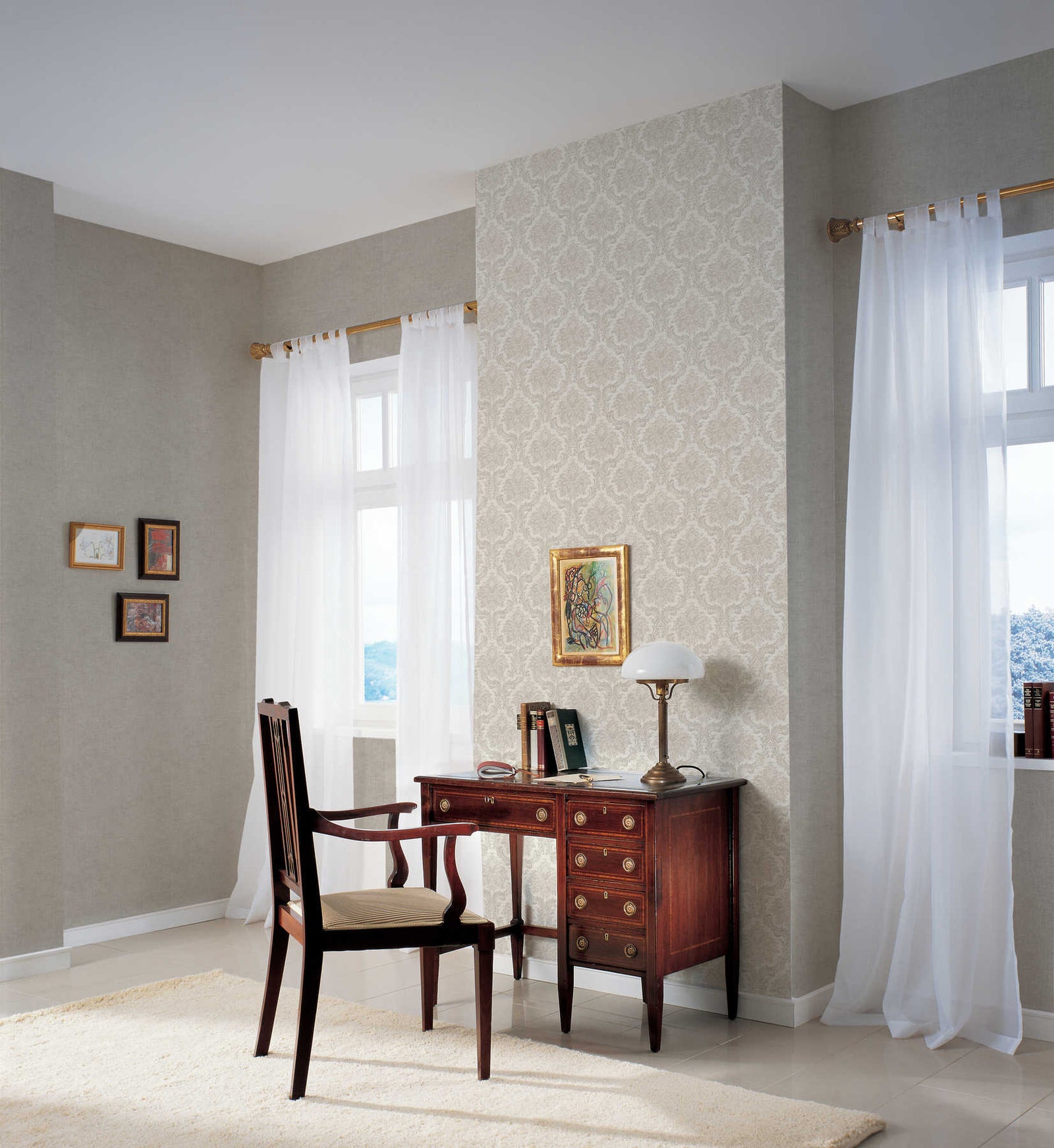 Ar auduma faktūru tapetes AS Creation pelēkā krāsā AS 367207 AS Creation