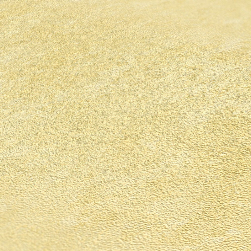 Vienkrāsainas tapetes ar dabisku faktūru, gaiši dzeltenā zelta krāsā Tapetenshop.lv