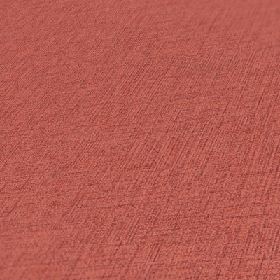 Vienkrāsainas tapetes ar smalka lina izskatu - sarkanā krāsā 374309 AS Creation