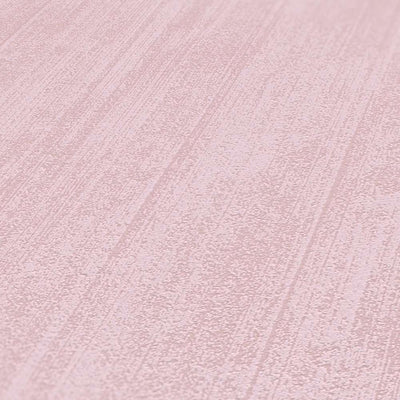 Vienkrāsainas tapetes ar smalku tekstūru rozā krāsā 378335 Tapetenshop.lv